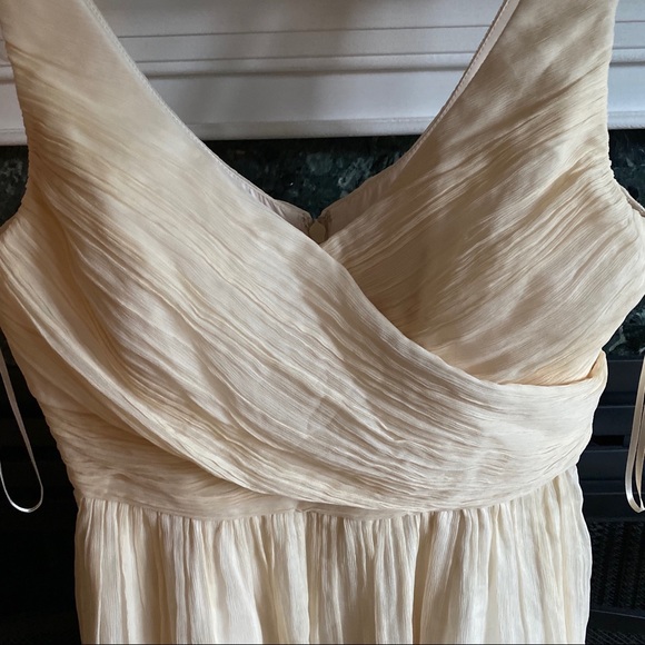 J. Crew Wedding Heidi Silk Chiffon Dress Champagne - Picture 2 of 9